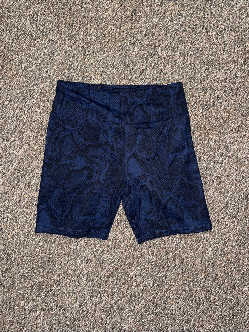 Women's Navy Snake-Print Performance Bike Shorts
